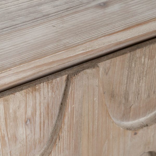 Aparador blanco rozado madera de pino 200 x 40 x 85 cm