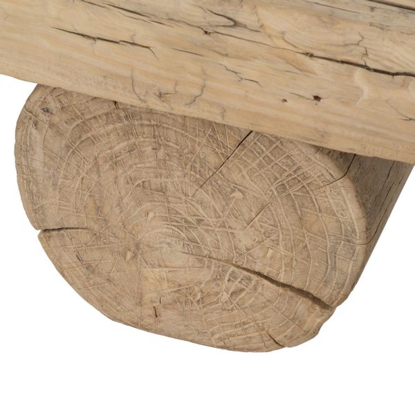 Mesa centro natural madera de olmo salón 180 x 38 x 32 cm