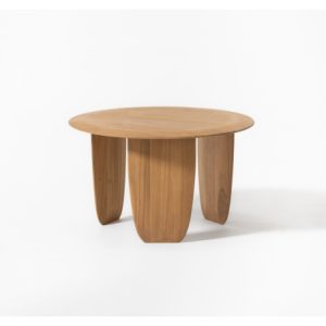 Mesa de centro redonda de teca con 3 patas Mesa de centro redonda de teca con 3 patas