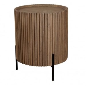Mesita cilíndrica madera natural con puerta Mesita cilíndrica madera natural con puerta