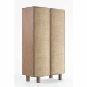 Armario natural y ratán puertas curvas