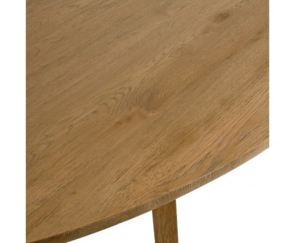 Mesa de comedor ovalada madera roble natural