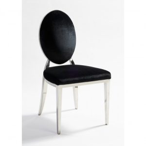 Silla acero y terciopelo negro