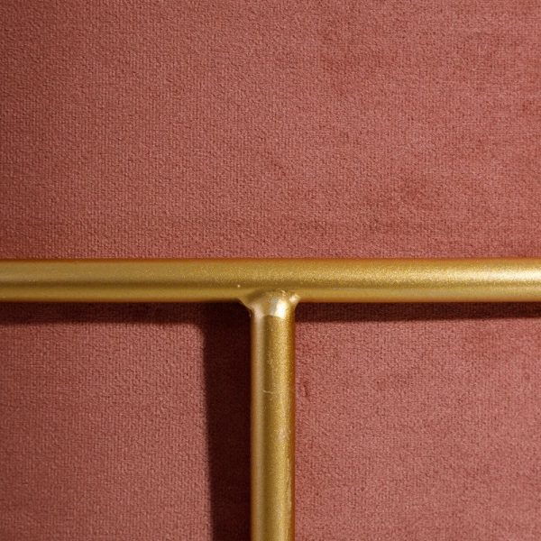 Puf rosa-oro tejido-metal decoración 83 x 83 x 47 cm