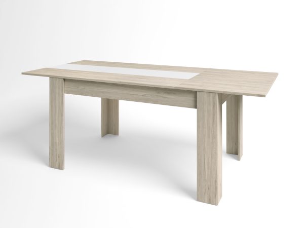 Mesa rectang extens sahara 160cm sahara/blanco mat