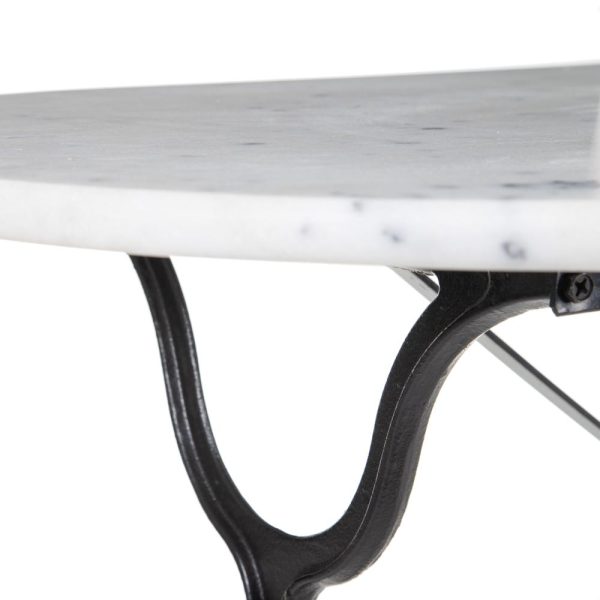 Mesa comedor blanco-negro metal-mármol 120 x 60 x 71 cm