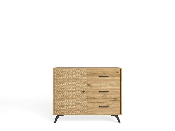 Mueble aux. malaca 1p3c natural/serigrafia