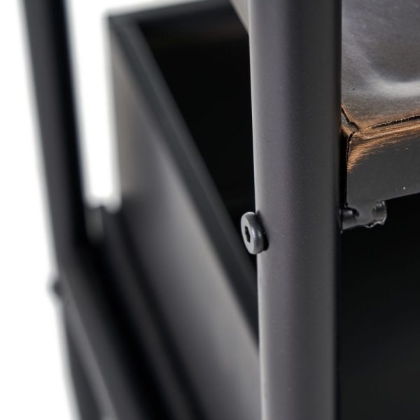Recibidor perchero negro-marrón metal 111 x 37 x 185 cm