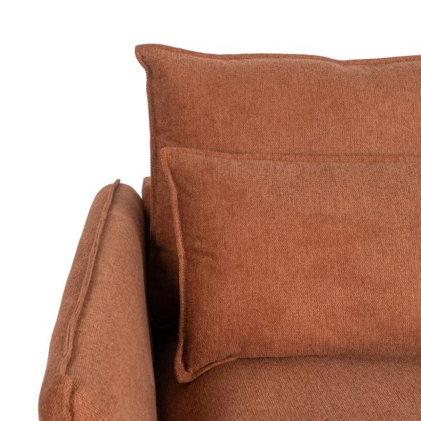 Sofá chaise longue marrón tejido-metal 210 x 100 x 90 cm