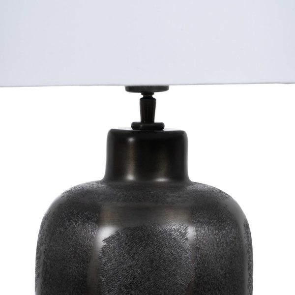 Lámpara mesa negro metal iluminación 40,75 x 40,75 x 68 cm