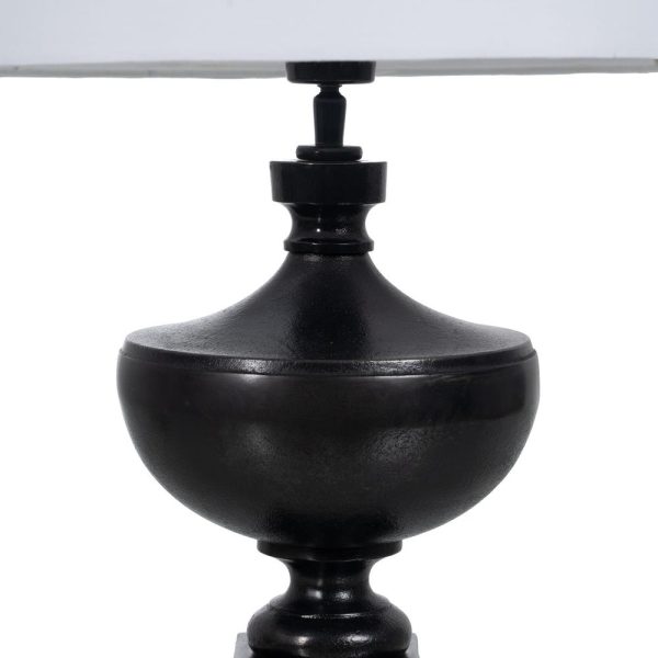 Lámpara mesa negro metal iluminación 38 x 38 x 57 cm