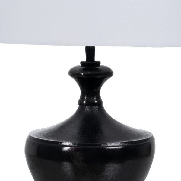 Lámpara mesa negro metal iluminación 38 x 38 x 64 cm