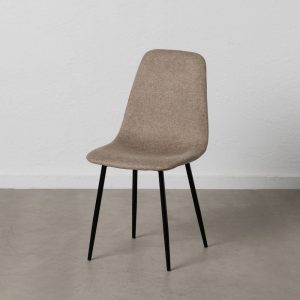 Silla Taupe Tejido-Metal Salón 43 X 52 X 87 Cm Silla Taupe Tejido-Metal Salón 43 X 52 X 87 Cm