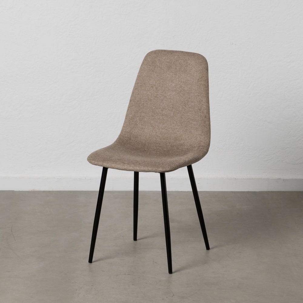 Silla Taupe Tejido-Metal Salón 43 X 52 X 87 Cm Silla Taupe Tejido-Metal Salón 43 X 52 X 87 Cm