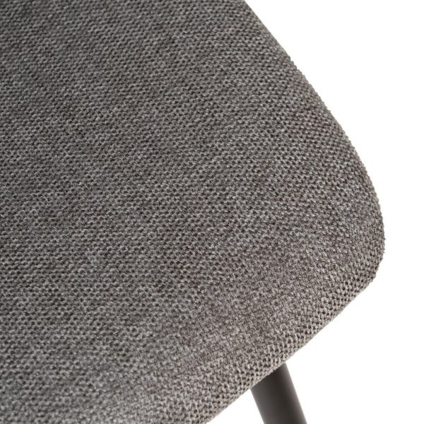 Silla gris oscuro tejido-metal salón 43 x 52 x 87 cm