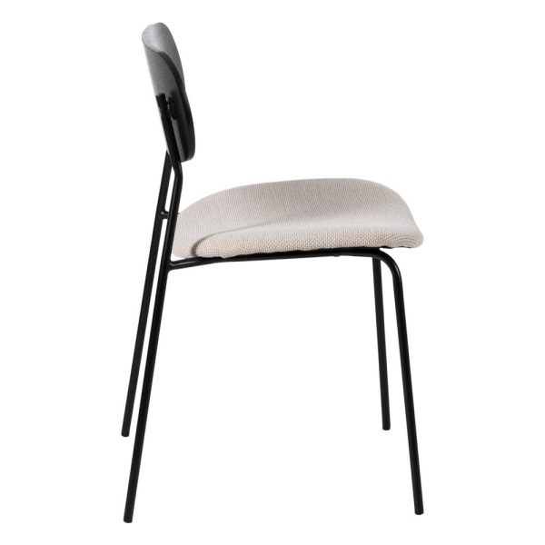 Silla negro-blanco tejido-metal salón 49 x 53 x 80 cm