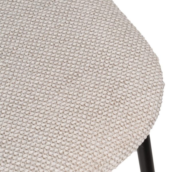 Silla negro-blanco tejido-metal salón 49 x 53 x 80 cm