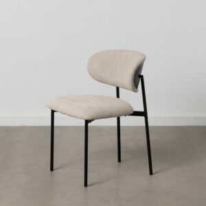 Silla Negro-Blanco Tejido-Metal Salón 50 X 54 X 73,50 Cm