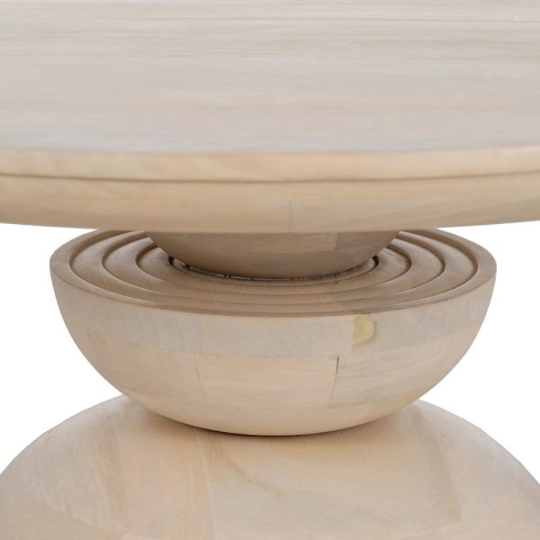 Mesa centro blanco madera de mango salón 90 x 90 x 40 cm