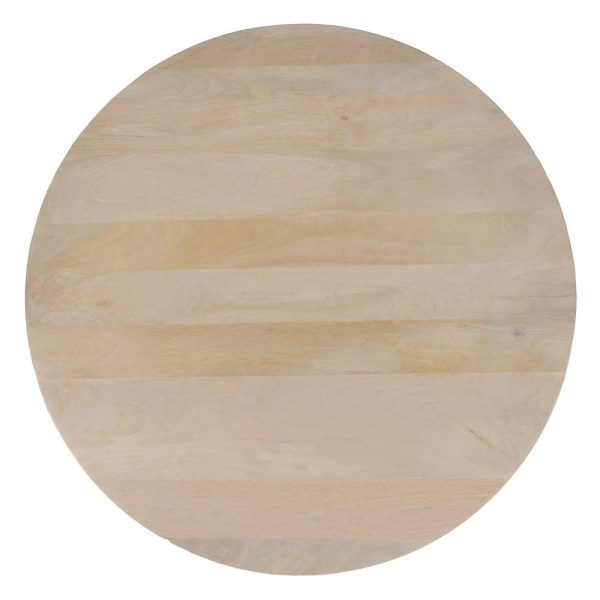 Mesa centro blanco madera de mango salón 90 x 90 x 40 cm
