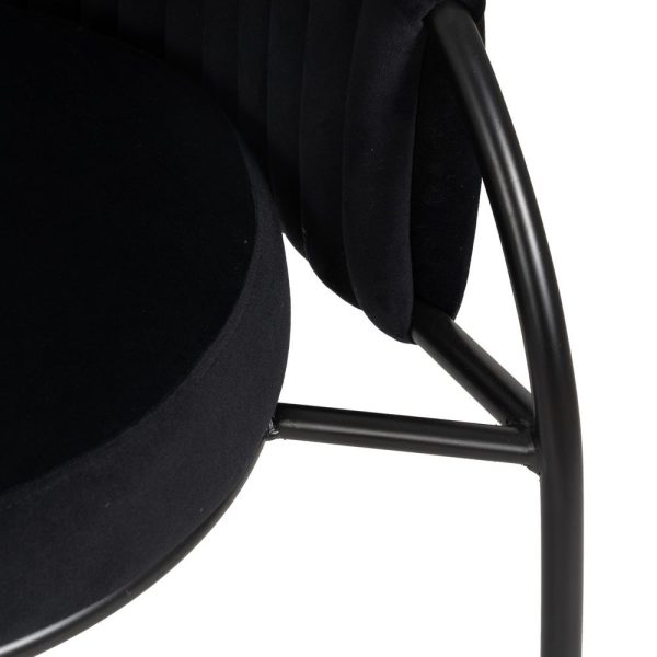Silla negro tejido-metal salón 60 x 49 x 70 cm