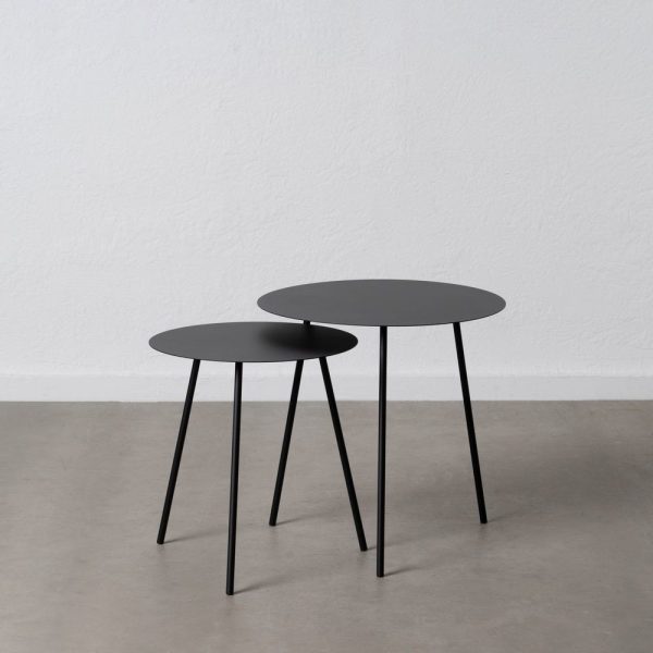 S/2 mesa centro negro metal 55 x 55 x 54 cm