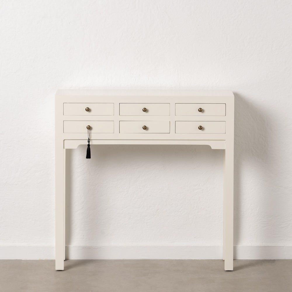 Consola blanco madera 85 x 26 x 85 cm - Muebles Orencio - Ixia
