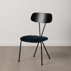 Silla Azul Tejido-Metal Decoración 47,50 X 61 X 85 Cm