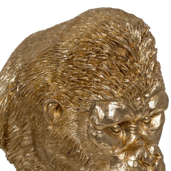 Aplique pared gorila oro resina 32 x 28 x 23 cm