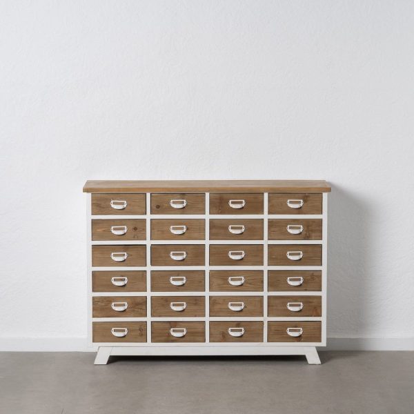 Mueble cajones blanco-natural madera 120 x 35 x 88 cm
