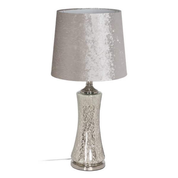 Lámpara mesa plata cristal iluminación 38 x 38 x 80 cm