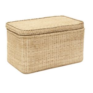 Baul fosse rect. gr. rattan blanco decapado c/band Baul fosse rect. gr. rattan blanco decapado c/band