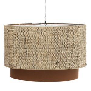 Lámpara doble cilinder rafia-3 y terracota