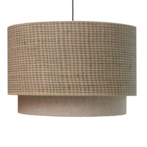 Lámpara doble cilinder rafia grey 185 y lino claro