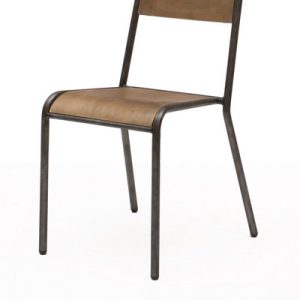 Silla sintra apilable hierro y roble contrachapado