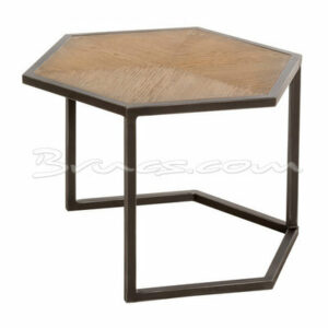 Mesa auxiliar baja maboré roble y hierro Mesa auxiliar baja maboré roble y hierro