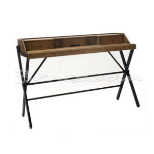 Escritorio palma roble antiguo y patas hierro