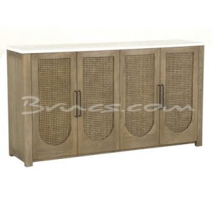 Aparador gition roble, rattan y marmolina Aparador gition roble, rattan y marmolina