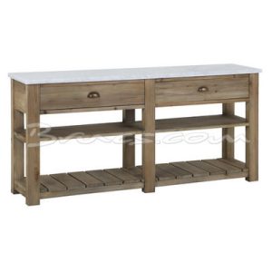 Mostrador moorea-s roble y mármol carrara