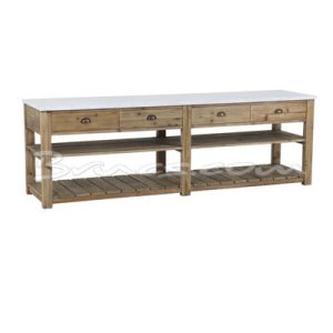 Mostrador moorea-l roble y mármol carrara