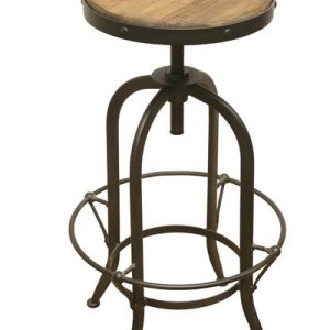 Taburete pik regulable pino y hierro