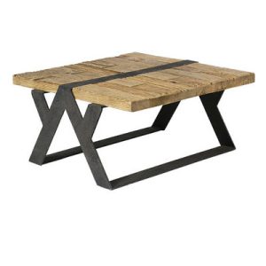 Mesa rincón split pino antiguo y hierro Mesa rincón split pino antiguo y hierro