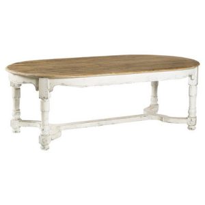 Mesa comedor maja ovalada pino c/ patas blancas Mesa comedor maja ovalada pino c/ patas blancas