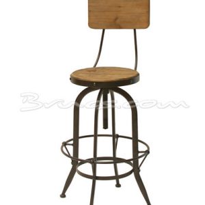 Taburete foel regulable pino y hierro c/ respaldo Taburete foel regulable pino y hierro c/ respaldo