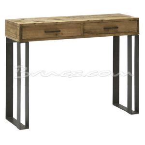 Consola pq. morde 2 cajones pino y hierro Consola pq. morde 2 cajones pino y hierro