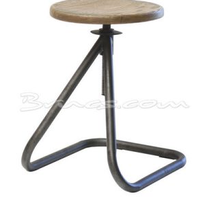 Taburete houston regulable  roble y hierro