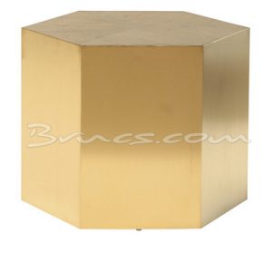 Mesa auxiliar hexagonal ross md. roble y latón Mesa auxiliar hexagonal ross md. roble y latón