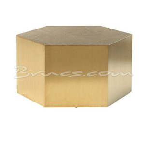 Mesa auxiliar hexagonal ross gr. roble y latón Mesa auxiliar hexagonal ross gr. roble y latón