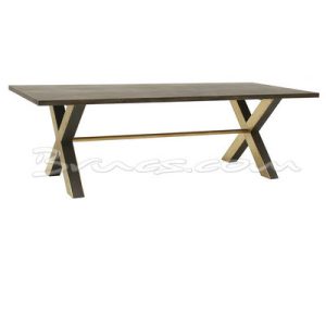 Mesa comedor fraser roble y hierro dorado Mesa comedor fraser roble y hierro dorado