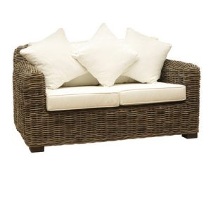 Sofá 2 pzas.  ocean kubu y mahogany c/cojines